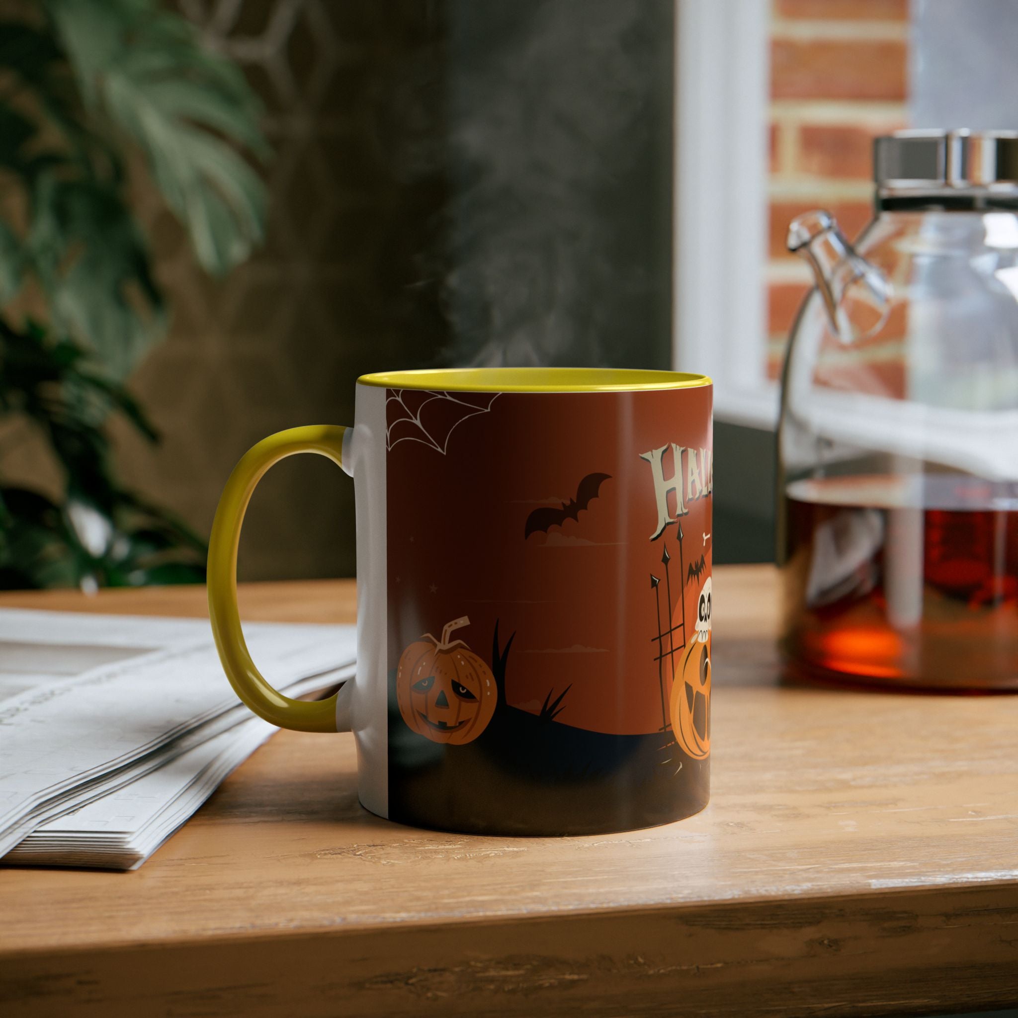 Happy Halloween with Pumpkin | Two-Tone Coffee Mugs